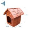 Casa-Perro-Chica-San-Juanico-Polietileno-Medidas Casa de perro chica marca San Juanico fabricada en polietileno de baja densidad color terracota con dimensiones 50x63x60cm.