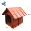 Casa-Perro-Grande-San-Juanico-Medidas Casa de perro de gran tamaño marca San Juanico, fabricada en polietileno de baja densidad, color terracota, medidas 84cm ancho x 94cm fondo.