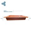 Acotaciones-Lavadero-JaboneroLAT Lavadero de polietileno San Juanico modelo Jabonero con medidas de 95cm de ancho y 80cm de largo, incluye pileta y jabonera.