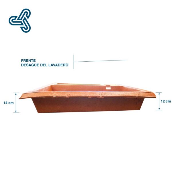 Acotaciones-Lavadero-JaboneroLAT Lavadero de polietileno San Juanico modelo Jabonero con medidas de 95cm de ancho y 80cm de largo, incluye pileta y jabonera.