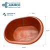 Acotaciones-Tina-200L-Medidas Tina de 200 litros gigante, marca San Juanico fabricada en polietileno de baja densidad, color terracota.