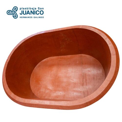 Tina-200-Litros-San-Juanico-Grande Tina de 200 litros gigante, marca San Juanico fabricada en polietileno de baja densidad, color terracota.