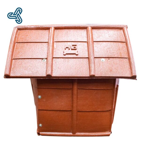 Casa-Perro-Chica-San-Juanico-Polietileno-Costado Casa de perro chica marca San Juanico fabricada en polietileno de baja densidad color terracota con dimensiones 50x63x60cm.