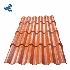 Plastiteja lámina San Juanico modelo estructural color terracota con diseño de tejas cuadradas de polietileno. 4 Tejas